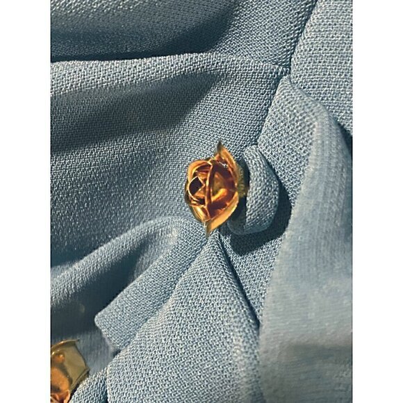 Lela Rose Robin’s Egg Blue Capelet Crepe Midi Dress Size 6 Formal - Picture 14 of 14